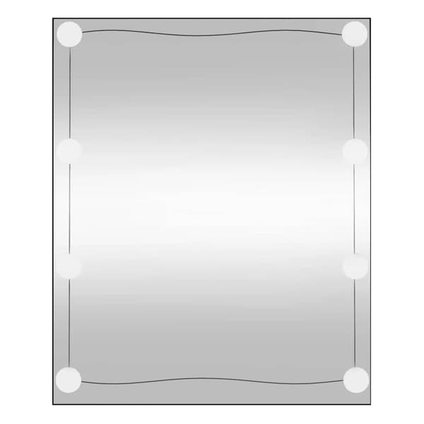 vidaXL Väggspegel med LED-belysning 50x60 cm glas rektangulär Silver
