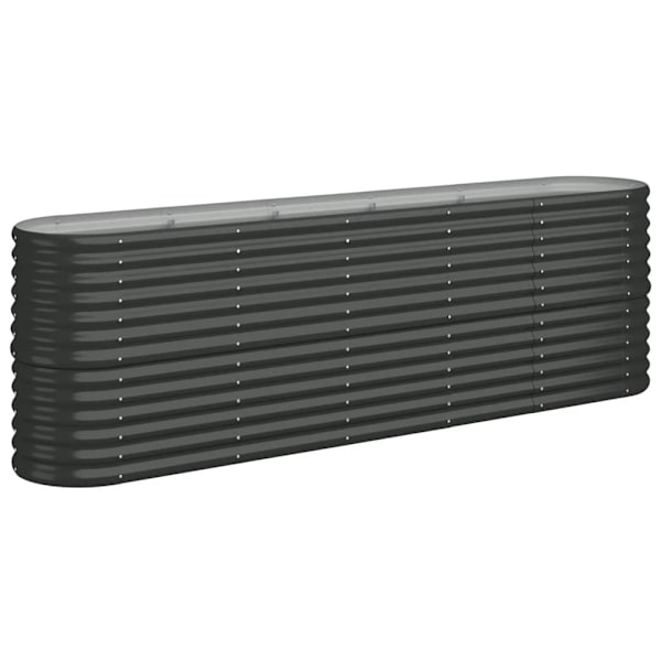 vidaXL Odlingslåda pulverlackerat stål 224x40x68 cm antracit Antracit