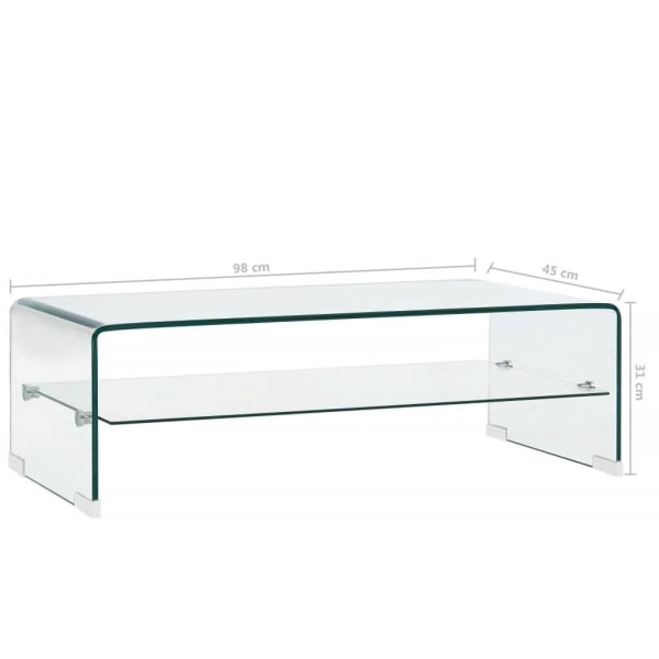vidaXL Soffbord genomskinlig 98x45x31 cm härdat glas Transparent