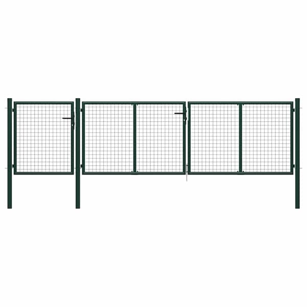 vidaXL Trädgårdsgrind stål 400x100 cm grön Grön