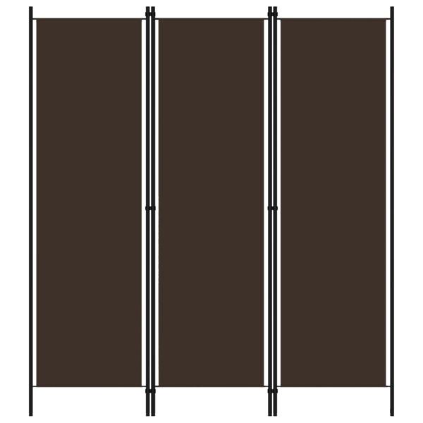 vidaXL Rumsavdelare 3 paneler brun 150x180 cm Brun