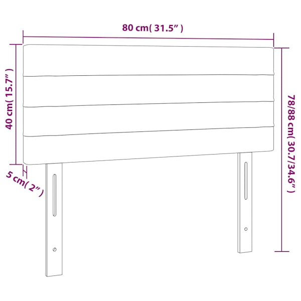 vidaXL Sänggavel svart 80x5x78/88 cm sammet Svart