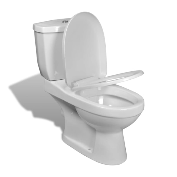 vidaXL Toalettstol komplett med cistern vit Vit
