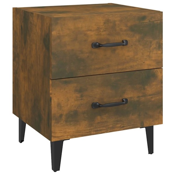 vidaXL Sängbord 2 st Rökfärgad ek 40x35x47,5 cm Brun