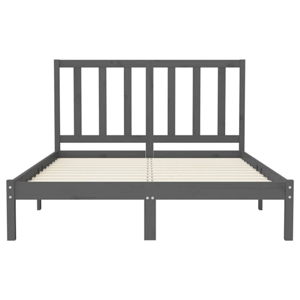 vidaXL Sängram grå massivt trä 120x200 cm enkelsäng Grå