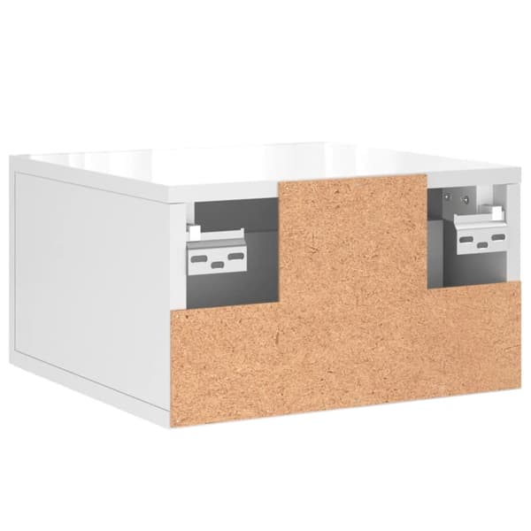 vidaXL Väggmonterade sängbord 2 st vit högglans 35x35x20 cm Vit