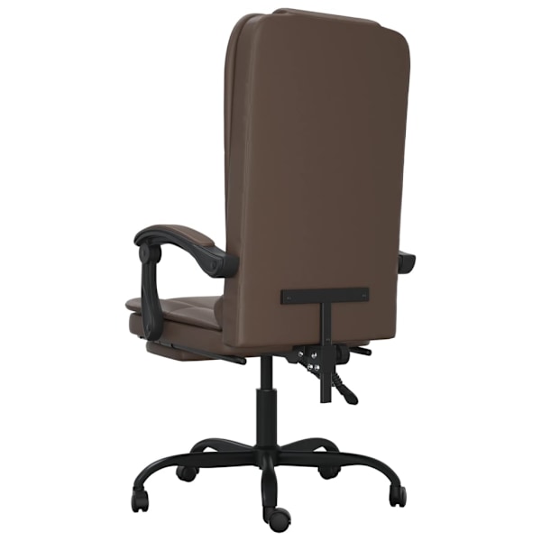 vidaXL Kontorsstol med massage brun konstläder Brun