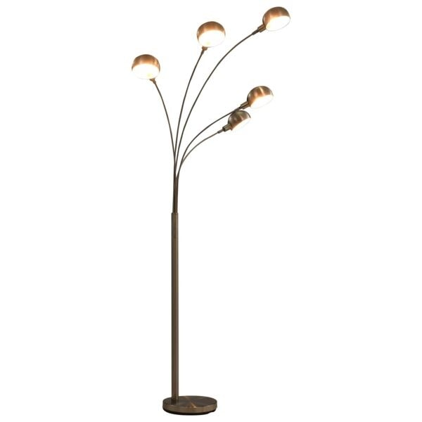 vidaXL Golvlampa 200 cm 5 x E14 silver Silver