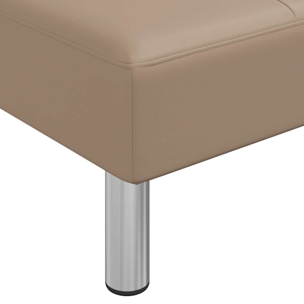 vidaXL L-formad bäddsoffa cappuccino 255x140x70 cm konstläder Brun