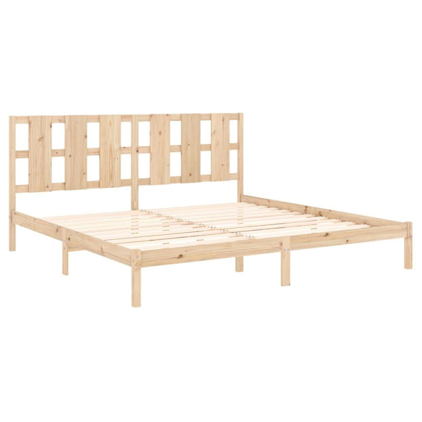 vidaXL Sängram massivt trä 200x200 cm Brun
