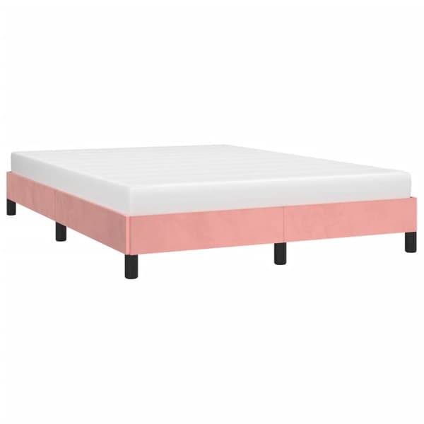 vidaXL Sängram rosa 140x190 cm sammet Rosa