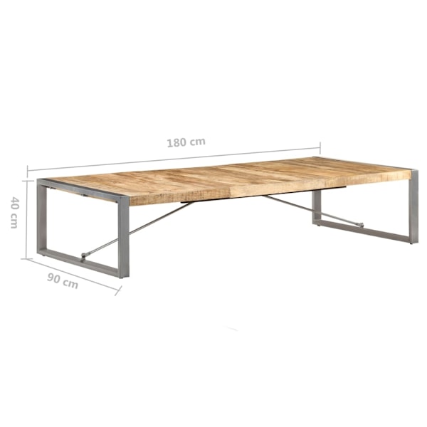 vidaXL Soffbord 180x90x40 cm grovt mangoträ Brun