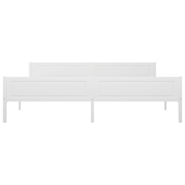 vidaXL Sängram massiv furu vit 200x200 cm Vit