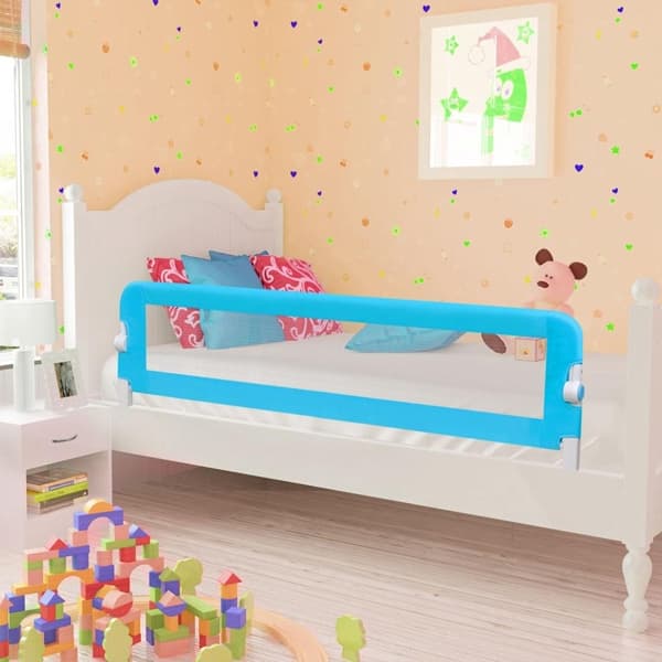 vidaXL Sängskena för barn blå 120x42 cm polyester Blå
