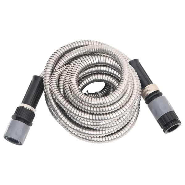 vidaXL Slang med sprutmunstycke silver 0,6" 7,5 m rostfritt stål Silver