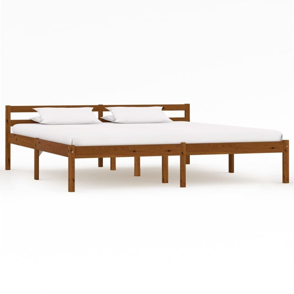 vidaXL Sängram honungsbrun massiv furu 180x200 cm Brun