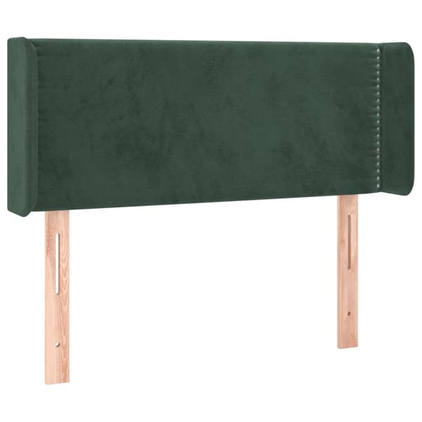 vidaXL Sänggavel LED mörkgrön 103x16x78/88 cm sammet Grön