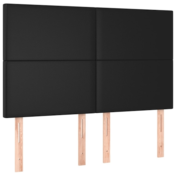 vidaXL Ramsäng med madrass svart 140x190 cm konstläder Svart