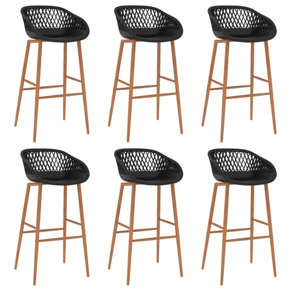 vidaXL Bargrupp 7 delar svart Svart