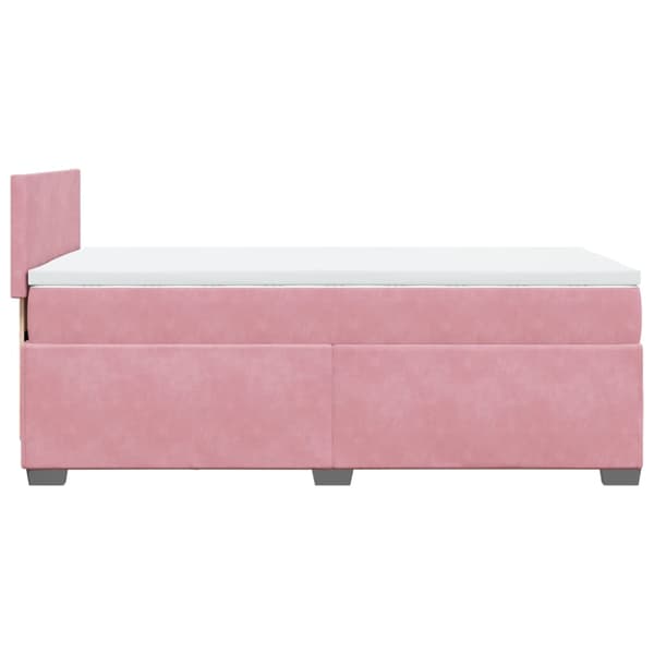 vidaXL Ramsäng med madrass rosa 100x200 cm sammet Rosa