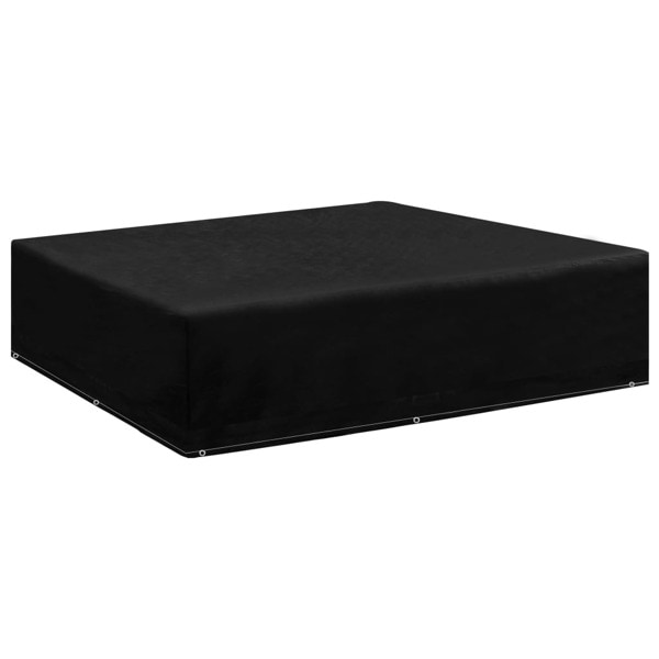 vidaXL Överdrag för trädgårdsmöbler 8 öljetter 200x200x70 cm Svart