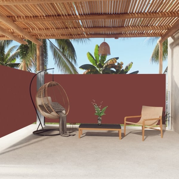 vidaXL Infällbar sidomarkis brun 160x600 cm Brown