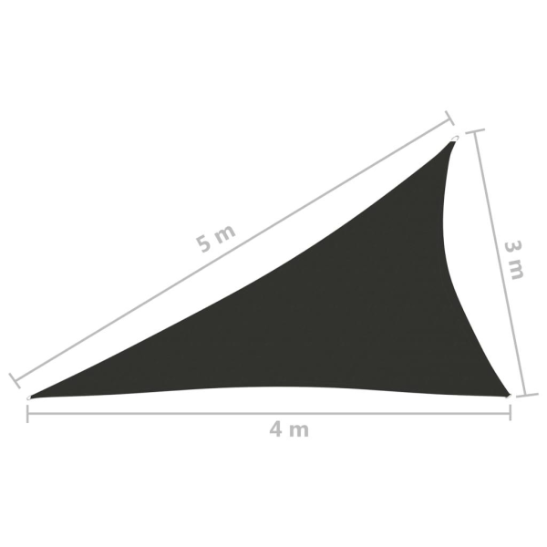 vidaXL Solsegel oxfordtyg trekantigt 3x4x5 m antracit Antracit