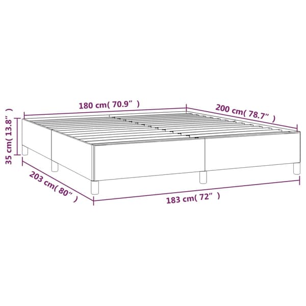 vidaXL Sängram utan madrass mörkgrå 180x200 cm sammet Grå