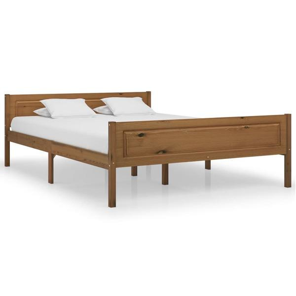 vidaXL Sängram massiv furu honungsbrun 120x200 cm Brun