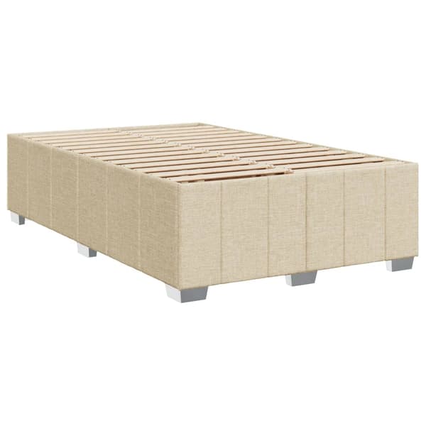 vidaXL Sängram utan madrass gräddvit 120x200 cm tyg Kräm