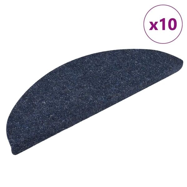 vidaXL Trappstegsmattor självhäftande 10 st blå 56x17x3 cm brodyr Blå