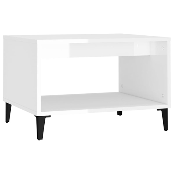 vidaXL Soffbord vit högglans 60x50x40 cm konstruerat trä Vit