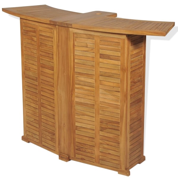 vidaXL Hopfällbart barbord 155x53x105 cm massivt teakträ Brun