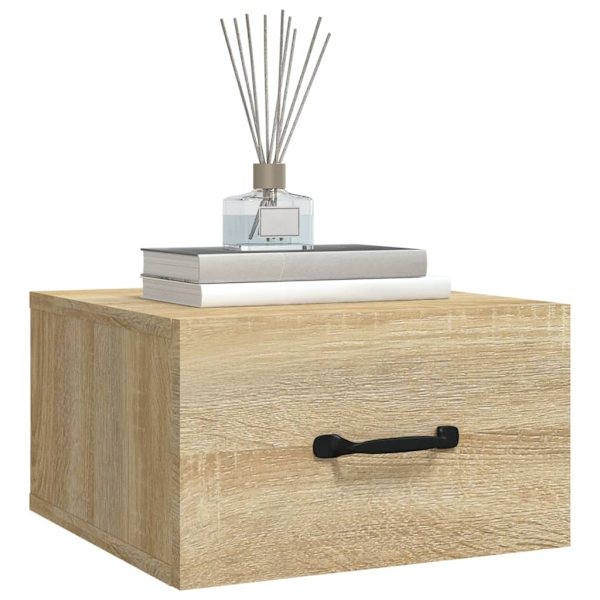 vidaXL Väggmonterat sängbord sonoma-ek 35x35x20 cm Brun