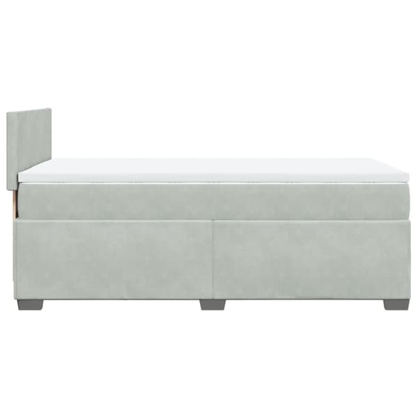 vidaXL Ramsäng med madrass ljusgrå 80x200 cm sammet Grå