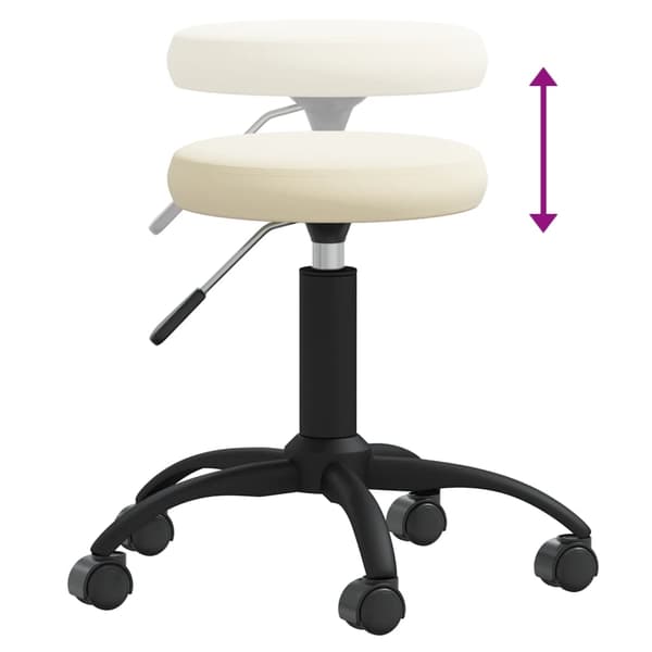 vidaXL Massagepall gräddvit sammet Creme