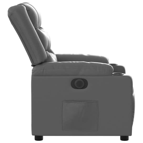 vidaXL Elektrisk reclinerfåtölj grå konstläder Grå
