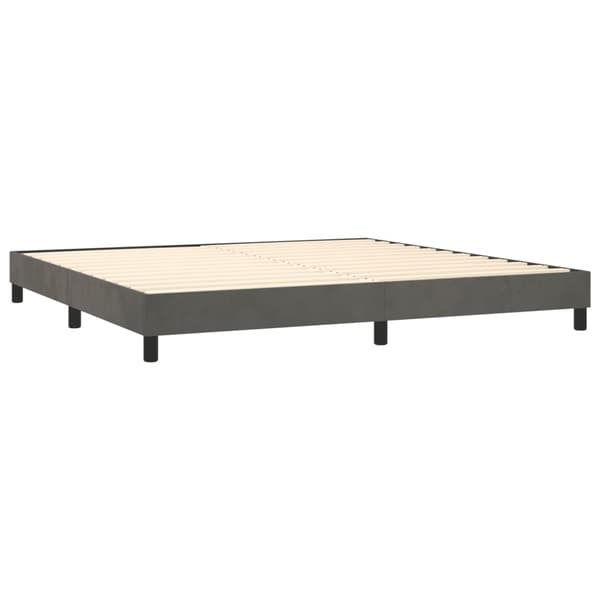 vidaXL Ramsäng med madrass mörkgrå 200x200 cm sammet Grå