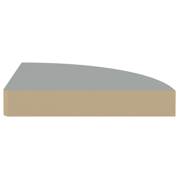 vidaXL Svävande hörnhylla grå 25x25x3,8 cm MDF grå