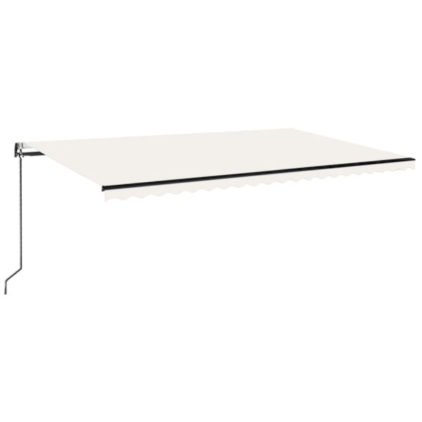 vidaXL Automatisk markis med vindsensor & LED 500x350 cm gräddvit Creme