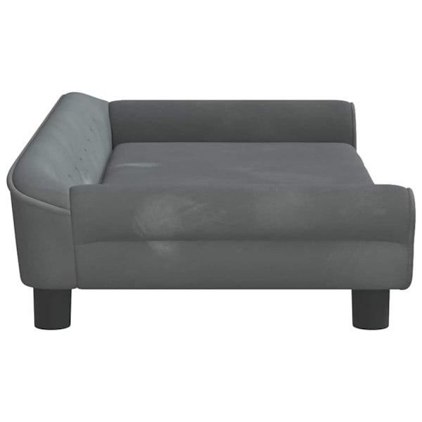 vidaXL Hundbädd mörkgrå 100x50x21 cm sammet Grå