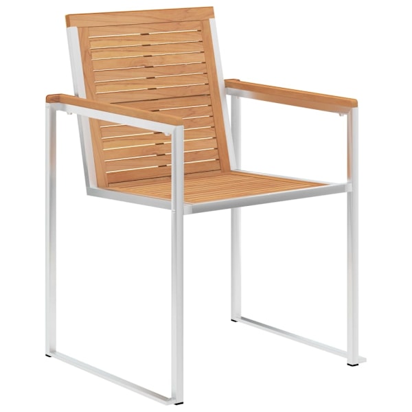 vidaXL Trädgårdsstolar 2 st med dynor massiv teak och stål Grön