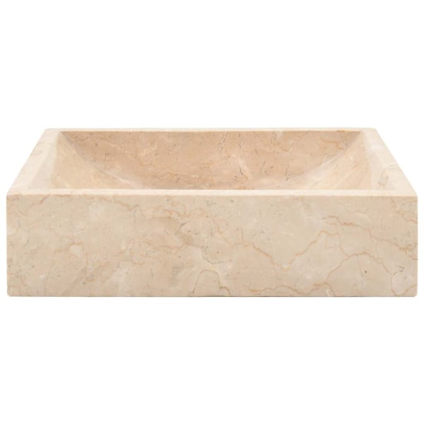vidaXL Handfat 45x30x12 cm marmor gräddvit högglans Creme