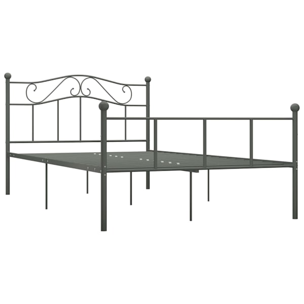vidaXL Sängram utan madrass grå metall 140x200 cm grå