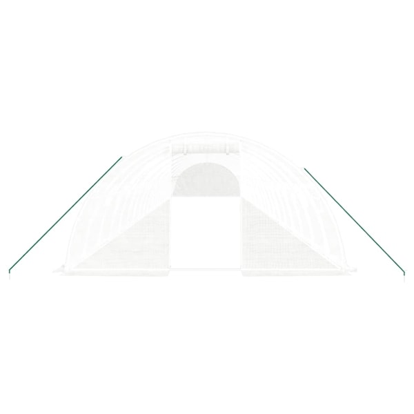 vidaXL Växthus med stålram vit 80 m² 20x4x2 m Vit