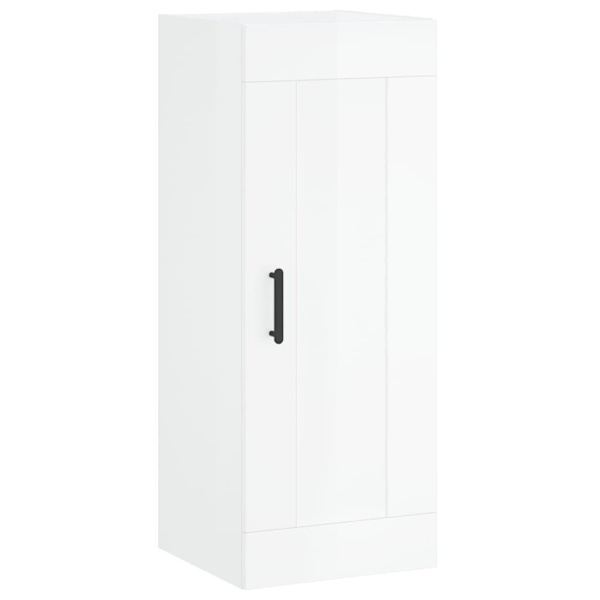 vidaXL Högskåp vit högglans 34,5x34x180 cm konstruerat trä Vit