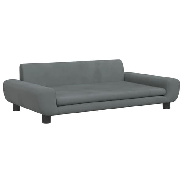 vidaXL Hundbädd mörkgrå 100x54x33 cm sammet Grå