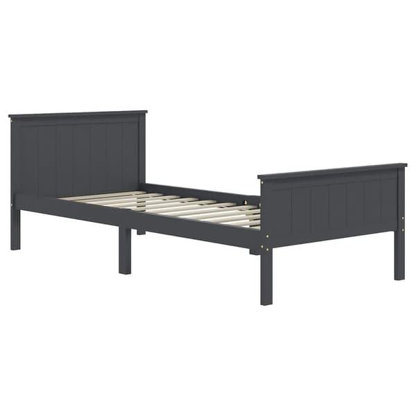 vidaXL Sängram grå massiv furu 100x200 cm Grå