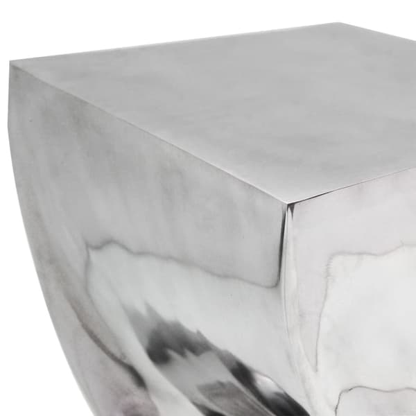 vidaXL Pall/sidobord vriden form aluminium silver Silver