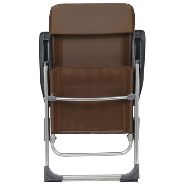 vidaXL Hopfällbara campingstolar 2 st aluminium brun Brun